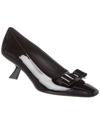 Ferragamo Woman Kitten Heel Pump With Asymmetric Bow