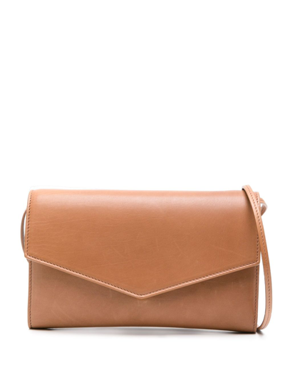 The Row Envelope Large Leather Shoulder Bag In Brown