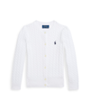 Polo Ralph Lauren Toddler Girls Cable-knit Cotton Cardigan In Bright White