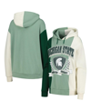 GAMEDAY COUTURE WOMEN'S GAMEDAY COUTURE GREEN MICHIGAN STATE SPARTANS HALL OF FAME COLORBLOCK PULLOVER HOODIE