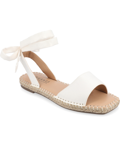 Journee Collection Women's Emelie Wide Width Espadrille Sandals In White