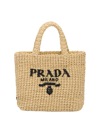 Prada Women's Small Raffia Tote Bag In Beige