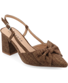Journee Collection Women's Tailynn Wide Width Slingback Block Heel Pumps In Brown