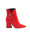 Ninety Union Women's Fashion Booties With Zipper & Ring Tap In Red