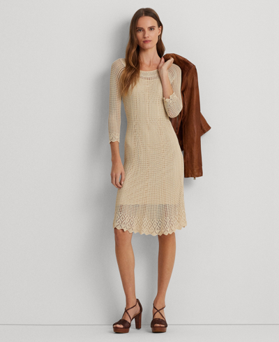 Lauren Ralph Lauren Women's Pointelle-knit Dress In Explorer Sand