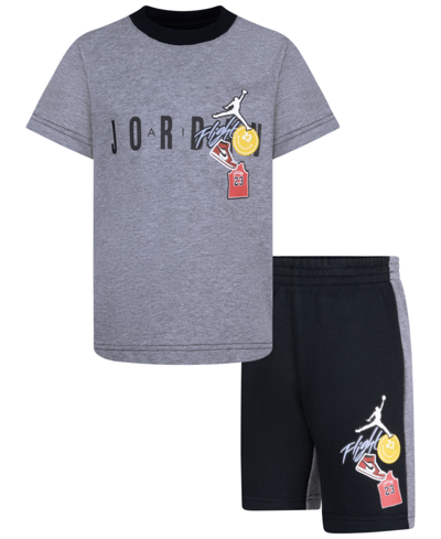 Jordan Kids' Little Boys Patch T-shirt And Shorts, 2-piece Set In Black