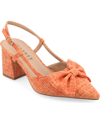 Journee Collection Women's Tailynn Wide Width Slingback Block Heel Pumps In Orange