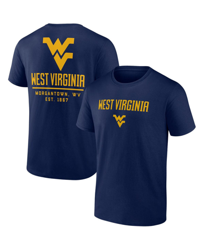 Fanatics Men's  Navy West Virginia Mountaineers Game Day 2-hit T-shirt