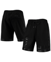 PRO STANDARD MEN'S PRO STANDARD TORONTO RAPTORS TRIPLE BLACK GLOSS SHORTS