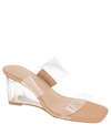 Bcbgeneration Lorie Wedge Slide Sandal In Clear,tan