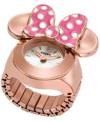 FOSSIL WOMEN'S DISNEY X FOSSIL LIMITED EDITION TWO-HAND ROSE GOLD-TONE STAINLESS STEEL WATCH RING 16MM