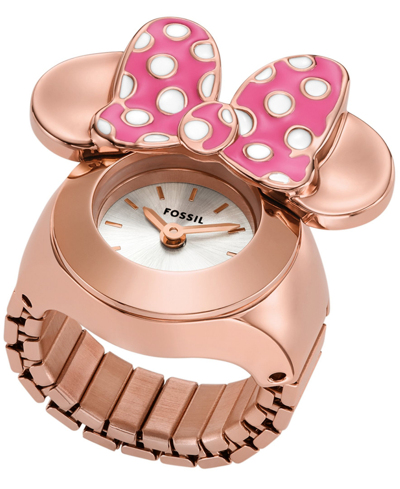 Fossil Women's Disney X  Limited Edition Two-hand Rose Gold-tone Stainless Steel Watch Ring 16mm