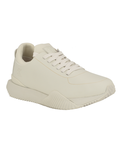 Calvin Klein Men's Jizeno Lace-up Casual Sneakers In Ivory