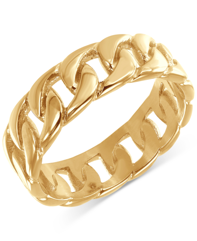 Blackjack Men's Cuban Chain Link Band In Stainless Steel In Gold-tone