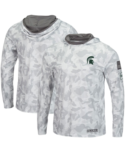 Colosseum Arctic Camo Michigan State Spartans Oht Military Appreciation Long Sleeve Hoodie Top