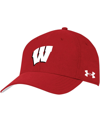 UNDER ARMOUR MEN'S UNDER ARMOUR RED WISCONSIN BADGERS AIRVENT PERFORMANCE FLEX HAT