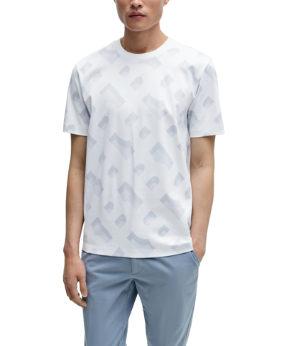 Hugo Boss Boss By  Men's Monogram-jacquard T-shirt In White