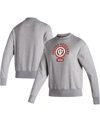 ADIDAS ORIGINALS WOMEN'S ADIDAS HEATHERED GRAY INDIANA HOOSIERS VINTAGE-LIKE CIRCLE PULLOVER SWEATSHIRT