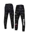 New Era Men's  Black, Camo Miami Heat Tonal Joggers In Black,camo