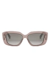 Celine Triomphe 55mm Gradient Rectangular Sunglasses In Grey