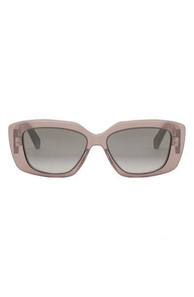 CELINE TRIOMPHE 55MM GRADIENT RECTANGULAR SUNGLASSES