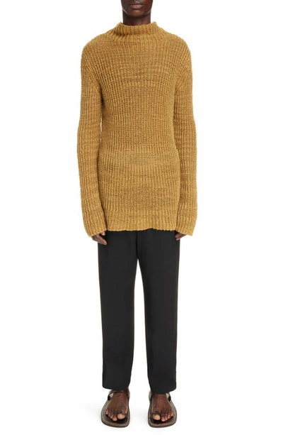 Dries Van Noten Milla Linen Blend Sweater In Cognac 706