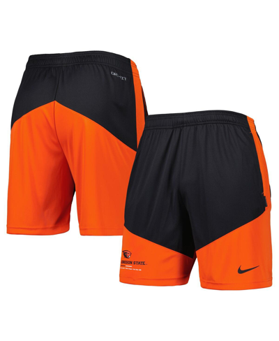 Nike Men's  Black, Orange Oregon State Beavers Performance Player Shorts In Black,orange