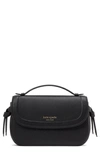 Kate Spade Knott Pebbled Leather Convertible Crossbody Bag In Black