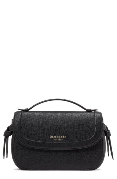 Kate Spade Knott Pebbled Leather Convertible Crossbody Bag In Black