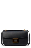 Kate Spade Katy Textured Leather Medium Convertible Shoulder Bag In Black