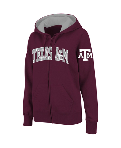 Colosseum Women's  Maroon Texas A&m Aggies Arched Name Full-zip Hoodie