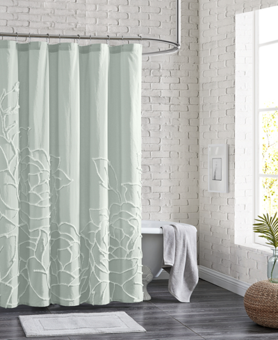 Peri Home Chenille Rose Shower Curtain, 72" X 72" In Green