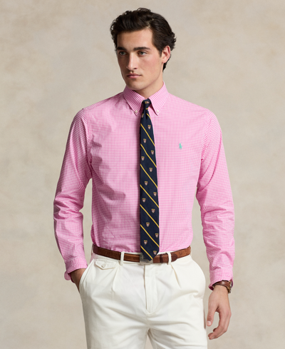 Polo Ralph Lauren Classic Fit Gingham Oxford Button-down Shirt In Pink White