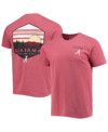 Image One Crimson Alabama Crimson Tide Landscape Shield Comfort Colors T-shirt In Crimson