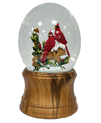 Ashfield & Harkness Woodland Cardinal Pair Snow Globe In Multi