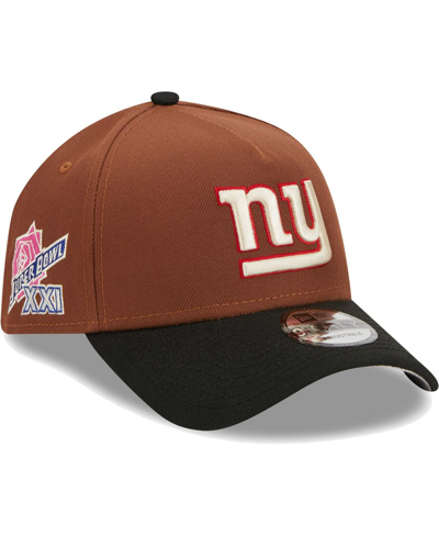 New Era Men's  Brown, Black New York Giants Harvest A-frame Super Bowl Xxi 9forty Adjustable Hat In Brown,black