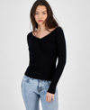 GUESS WOMEN'S ALLIE V-NECK RIBBED SWEATER