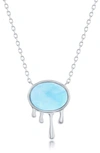 SIMONA STERLING SILVER LARIMAR DRIPPING PENDANT NECKLACE