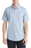 Travis Mathew A Class Stripe Pima Cotton Blend Polo In Soft Chambray