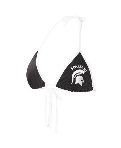 G-iii 4her By Carl Banks Women's  Black Michigan State Spartans Perfect Match Bikini Top