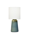 Chapman & Myers Vessel Table Lamp In Blue Anglia Crackle