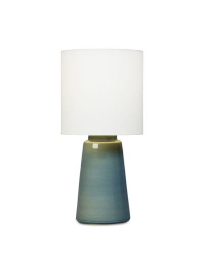 Chapman & Myers Vessel Table Lamp In Blue Anglia Crackle