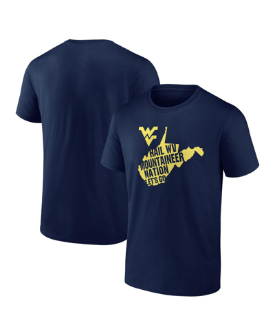 Fanatics Men's  Navy West Virginia Mountaineers Home Win Hometown Collection T-shirt
