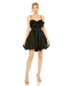 MAC DUGGAL WOMEN'S SPAGHETTI STRAP CENTER BOW BALLOON MINI DRESS