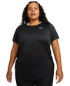 Nike Plus Size Active Dri-fit Women's Short-sleeve Logo T-shirt In Black