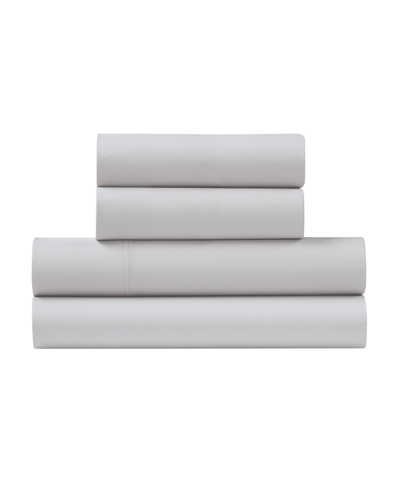 Ella Jayne Percale Cool And Crisp 300 Thread Count 100% Cotton 4-pc. Sheet Set, King In Light Gray