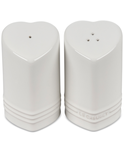 Le Creuset Stoneware Figural Heart Salt And Pepper Shakers, Set Of 2 In White