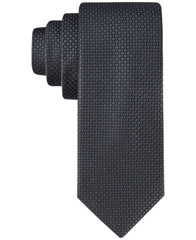 Calvin Klein Men's Steel Micro-dot Solid Extra Long Tie In Black