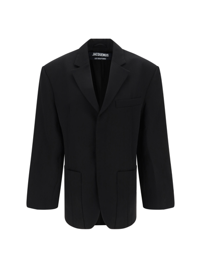 Jacquemus La Veste Caraco Inside-out Blazer In Schwarz