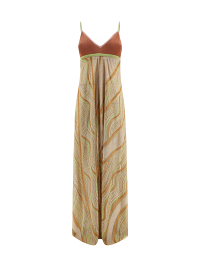 Forte Forte Forte_forte Lurex Jacquard Jersey Long Cross Dress In Multicolor